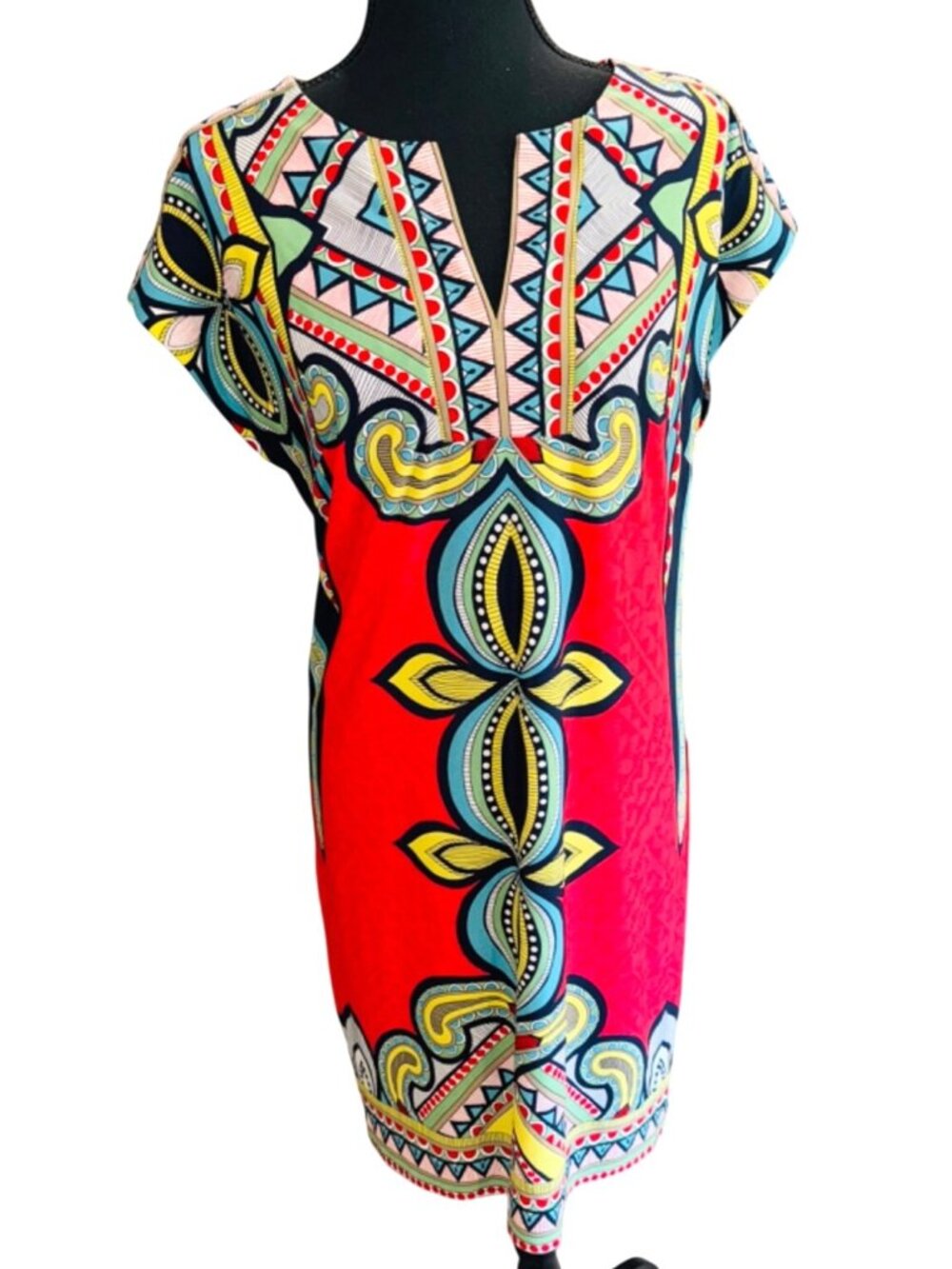 Laundry By Shelli Segal Multicolor Geometric Print Shift Dress S Office Siren